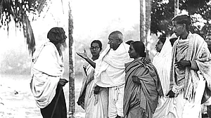 Mahatma’s ashes stolen, photo defaced in MP’s Rewa