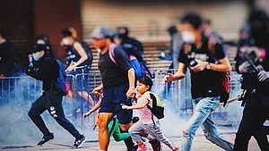 Hong Kong police say protesters out of control, deny curfew