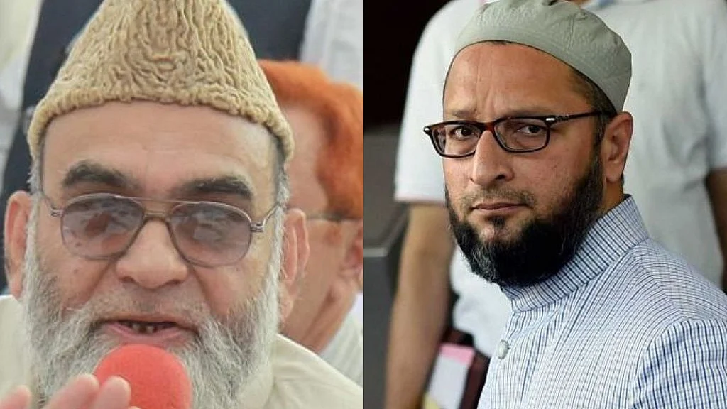 Shahi Imam Maulana Ahmed Bukhari (left) and AIMIM chief Asaduddin Owaisi.