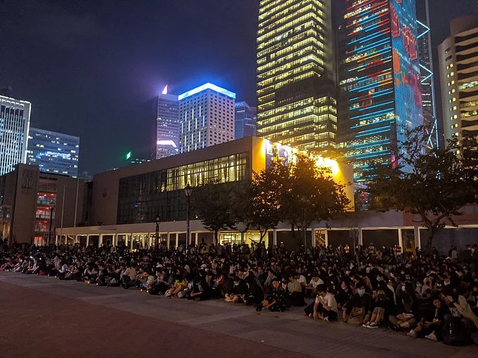 Students protesting in Hong Kong