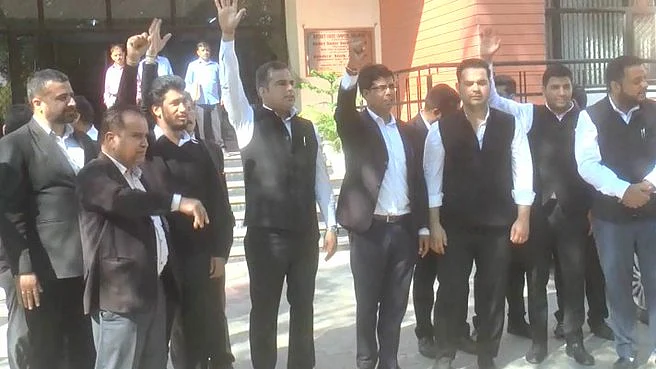 Lawyers on strike in Jammu (Photo courtesy: Twitter)