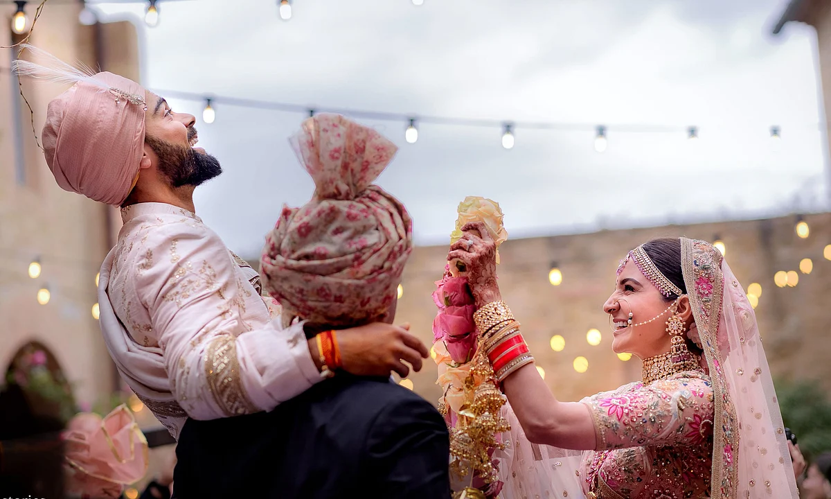 Virat at his wedding with Anushka Sharma