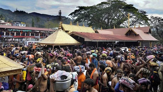 A crowd of devotees at the Sabarimala temple (file photo)