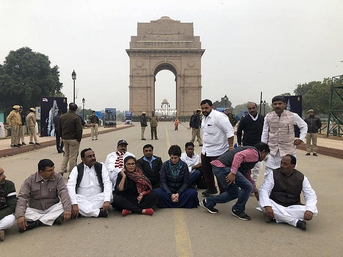 Citizenship Act Protests LIVE: Priyanka Gandhi stages protest against police violence in Jamia at India Gate