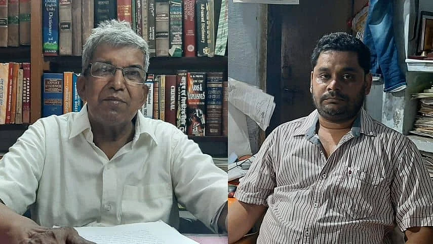 Lawyer activist Mohammad Shoib (left) and his colleague Rajiv Yadav