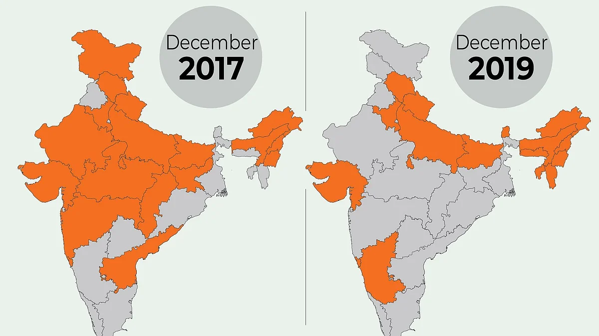 WATCH: With BJP’s saffron shrinking, Modi’s ‘Achche Din’ ready to go