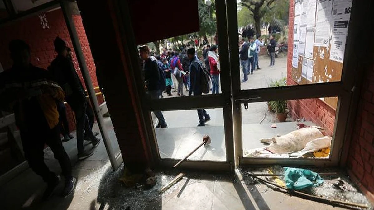 JNU attack ( Photo credit- social media)