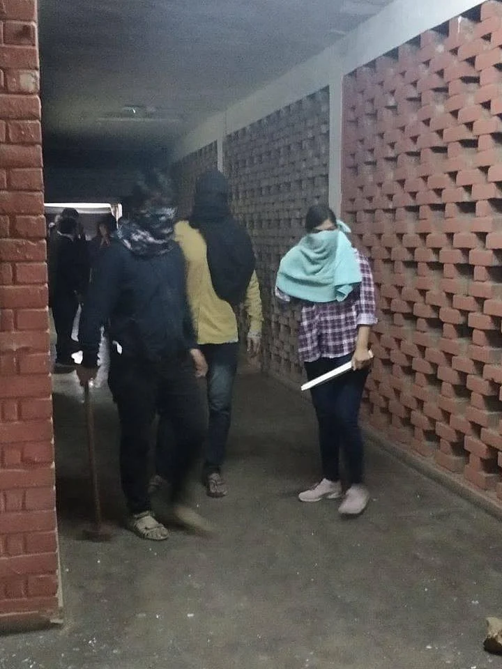 Masked goons on a rampage inside JNU campus.