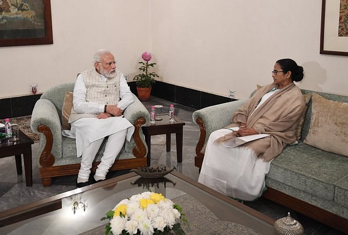Pm Modi held a one to one meeting with West Bengal CM Mamata Banerjee in Kolkata on Saturday, Jan 11. 2020. (Photo: PIB).
