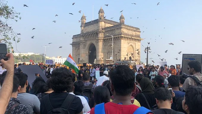Hundreds protest JNU violence at Gateway of India