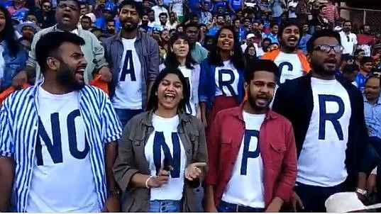 People protesting against CAA and NRC inside Wankhede Stadium in Mumbai on Tuesday, Jan 14, 2020.