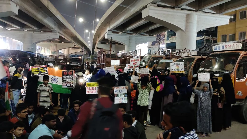 Women stage flash protest against CAA in Hyderabad  