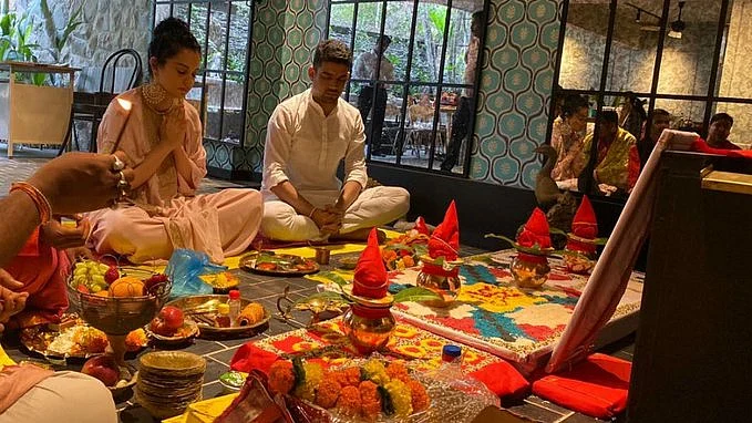 Kangana Ranaut inaugurates her new film studio in Mumbai (Photo Courtesy: Twitter)