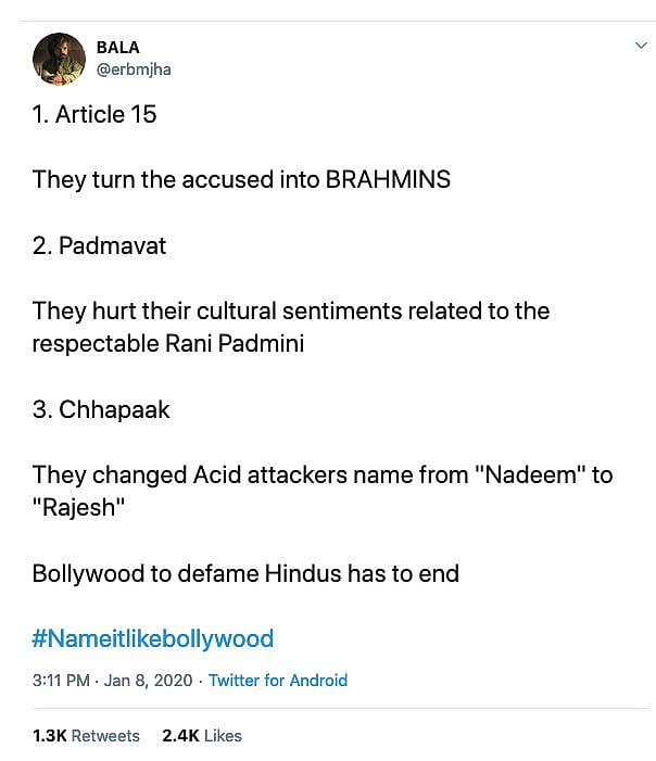 How Twitterati followed by PM Modi spread misinformation about Deepika Padukone’s ‘Chhapaak’  