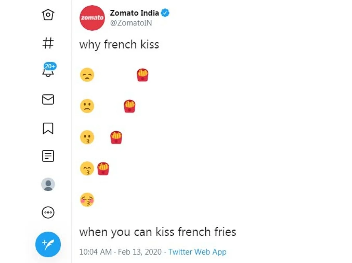 Zomato India post on kiss day leaves Netizens in splits