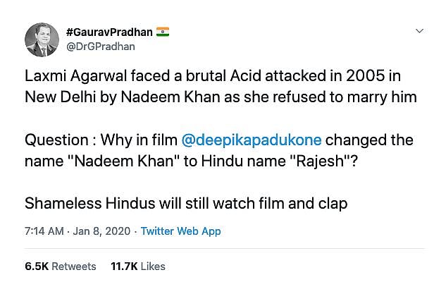 How Twitterati followed by PM Modi spread misinformation about Deepika Padukone’s ‘Chhapaak’  
