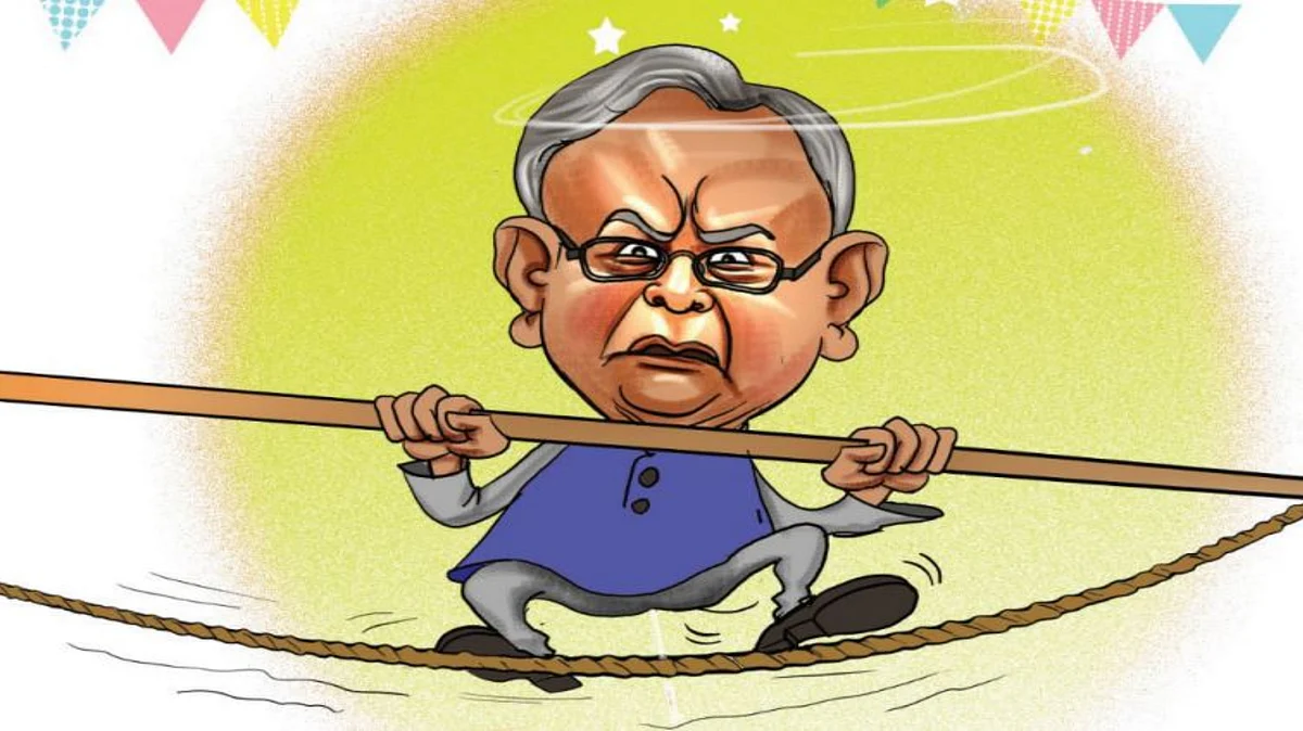 The trapeze artist Nitish Kumar’s balancing act