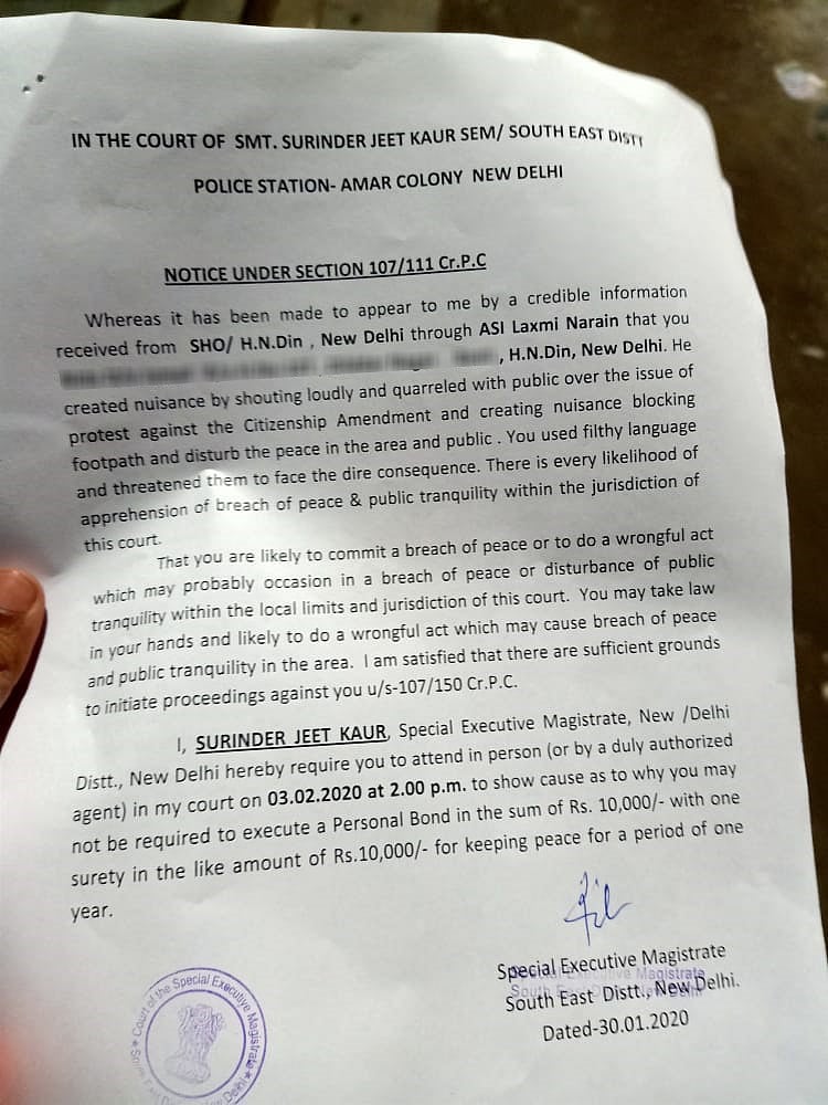 Nizamuddin protest: Delhi Police sends notices to women in an attempt to unnerve protestors