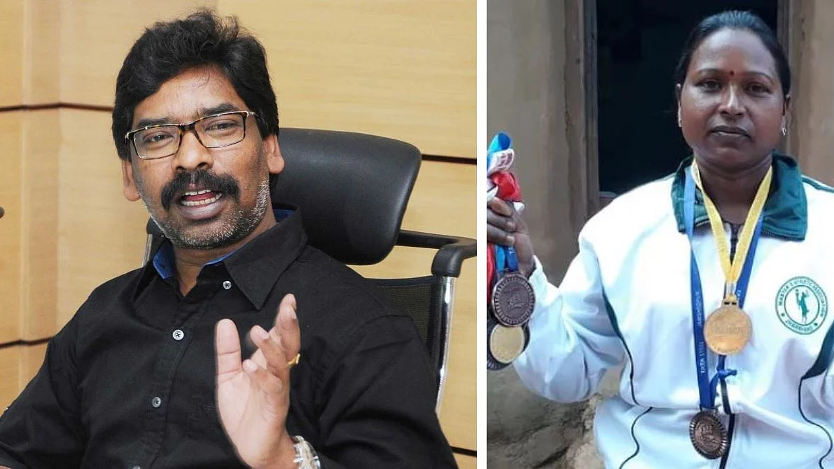 (Left) Jharkhand Chief Minister Hemant Soren; (Right)&nbsp;Sangeeta Lakhra