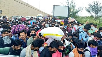 Scene at the UP-Delhi border