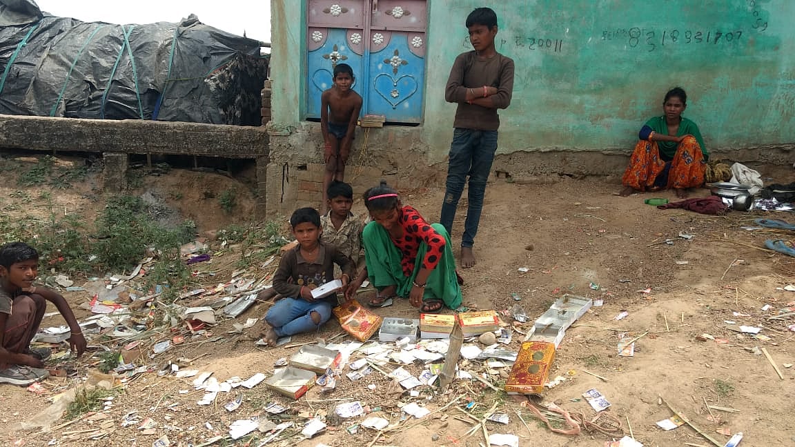 Villagers in Rajaram Ka Purvawho have run out of foodgrains