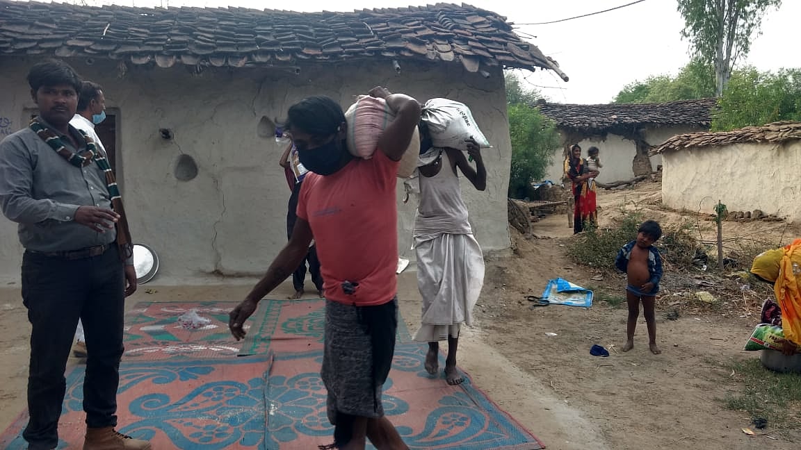 Villagers in Rajaram Ka Purvawho have run out of foodgrains