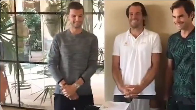 Roger Federer, Novak Djokovic, Tommy Haas and Grigor Dimitrov (Photo Courtesy: Twitter)