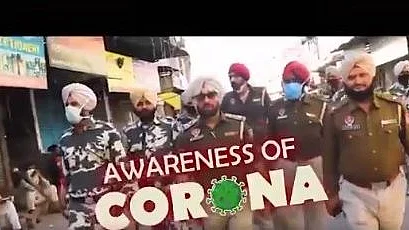 WATCH: Cop inspires people to fight corona via Punjabi song  
