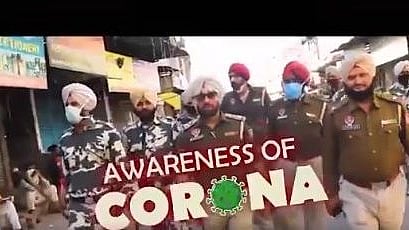 WATCH: Cop inspires people to fight corona via Punjabi song