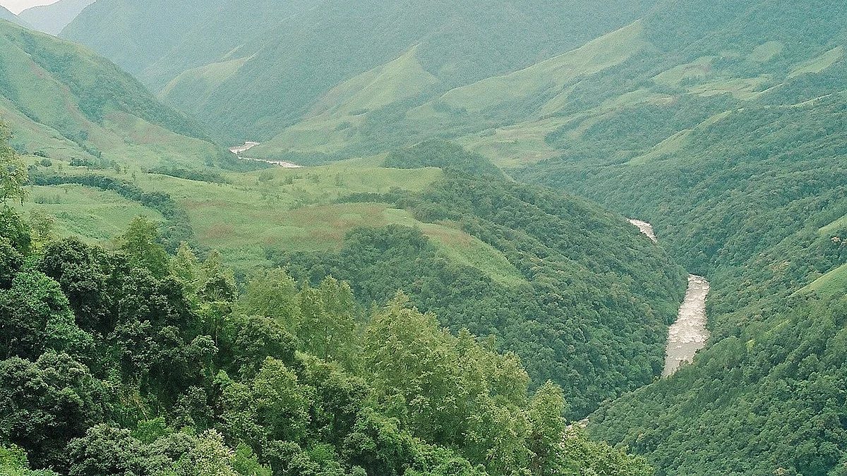 An aerial view of the Dibang Valley