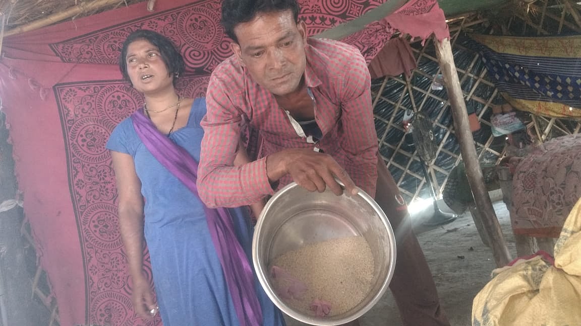 Villagers in Rajaram Ka Purvawho have run out of foodgrains