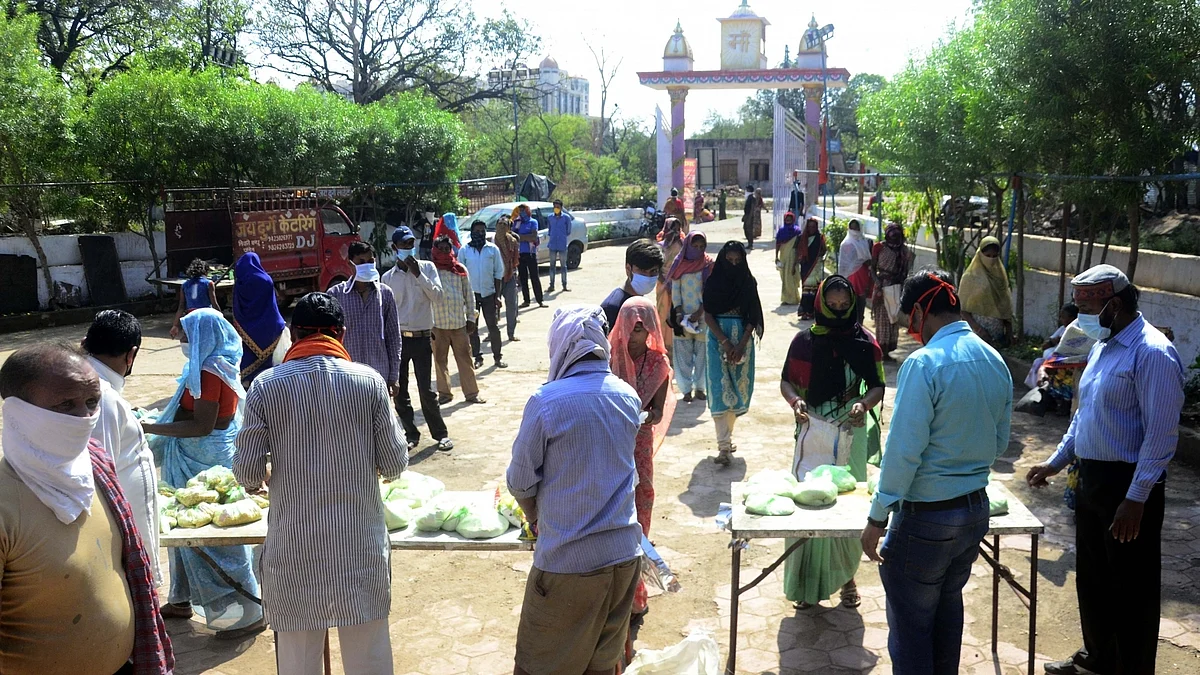 Essential items being distributed among the poor and the needy in Bhopal (File Photo-IANS)