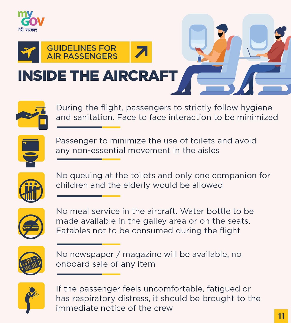 Main guidelines for domestic flights: People in containment zone not allowed air travel 