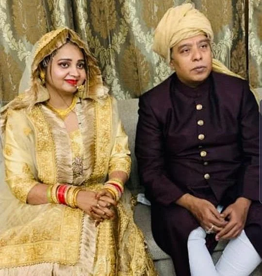 The newly wed couple Ustad Wasifuddin Dagar and Zainab