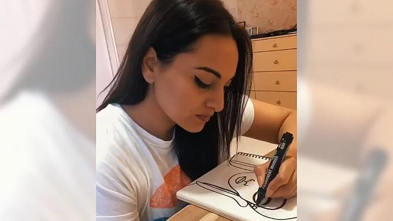 Sonakshi Sinha explores her love for drawing faces, as she auctions paintings