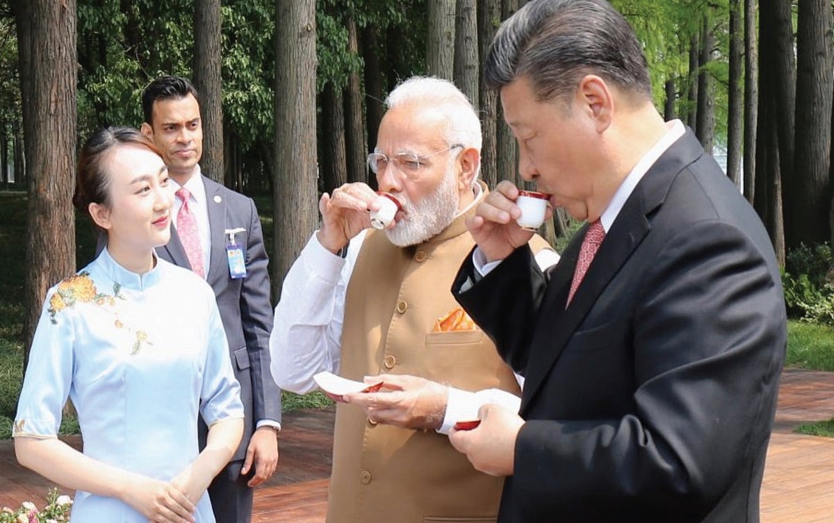 <b>Wuhan, China April, 2018:</b> Prime Minister Narendra Modi and Chinese President Xi Jinping in Wuhan, China