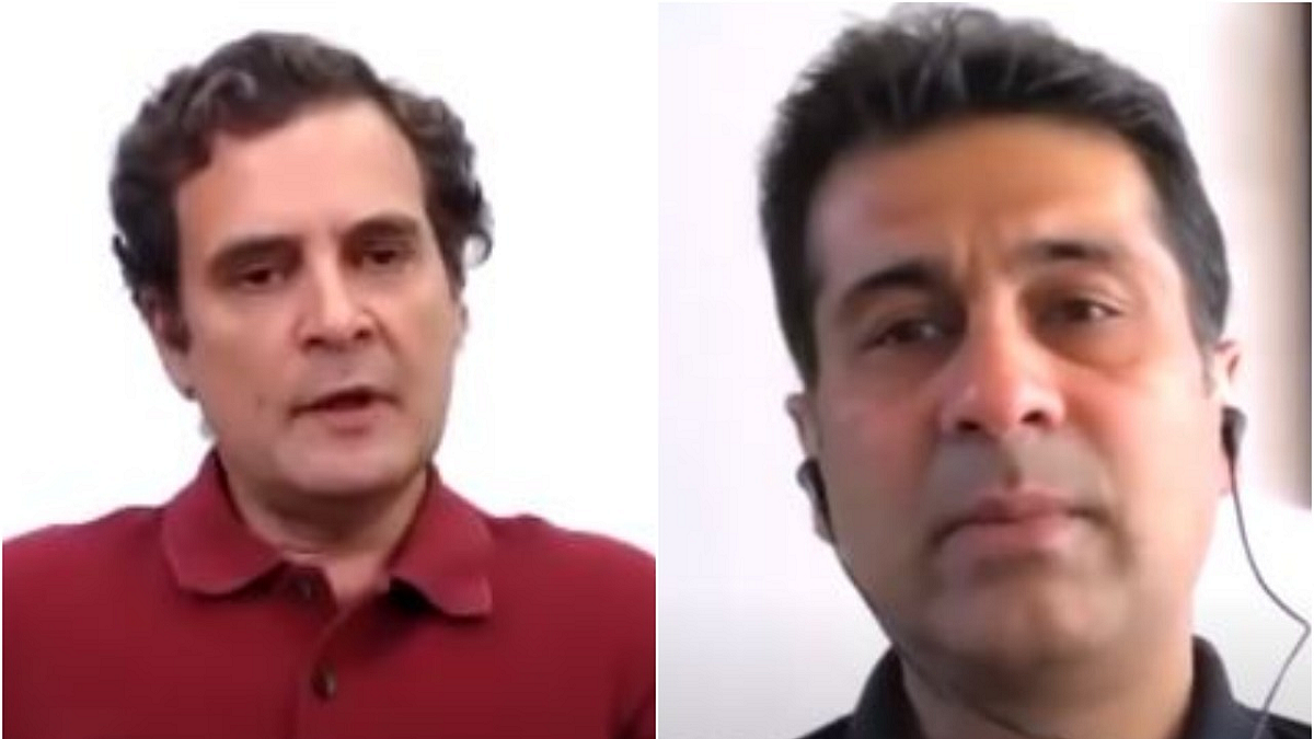 Congress MP Rahul Gandhi and Industrialist Rajiv Bajaj