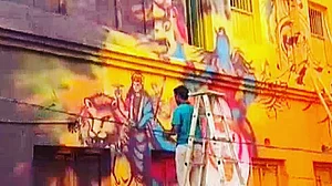 Prayagraj: Houses, street painted saffron without residents’ knowledge, FIR filed, minister defends action