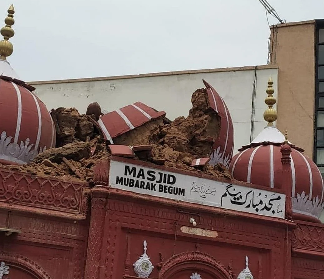 Mubarak Begum Ki Masjid: Heavy rains damage a rare mosque built by a woman  