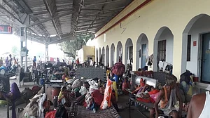 Bihar flood victims left stranded on railway platforms
