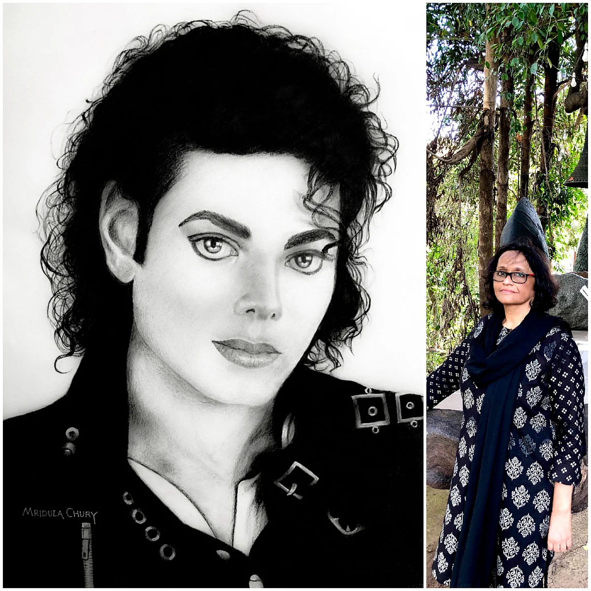 Mridula Chury’s charcoal tribute to King of Pop Michael Jackson on his birth anniversary