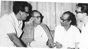 (From left) Hemant Kumar, SD Burman, Salil Chowdhury and RD Burman (Photo courtesy: social media)