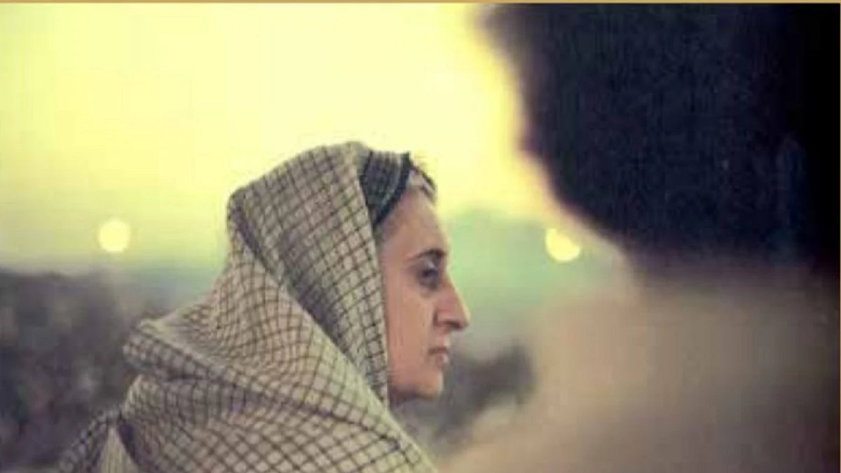 Indira Gandhi at a Public Function, 1976, New Delhi, India