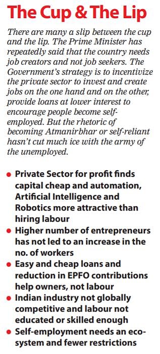 The army of the unemployed wait for secure and salaried jobs but the Govt is in denial 