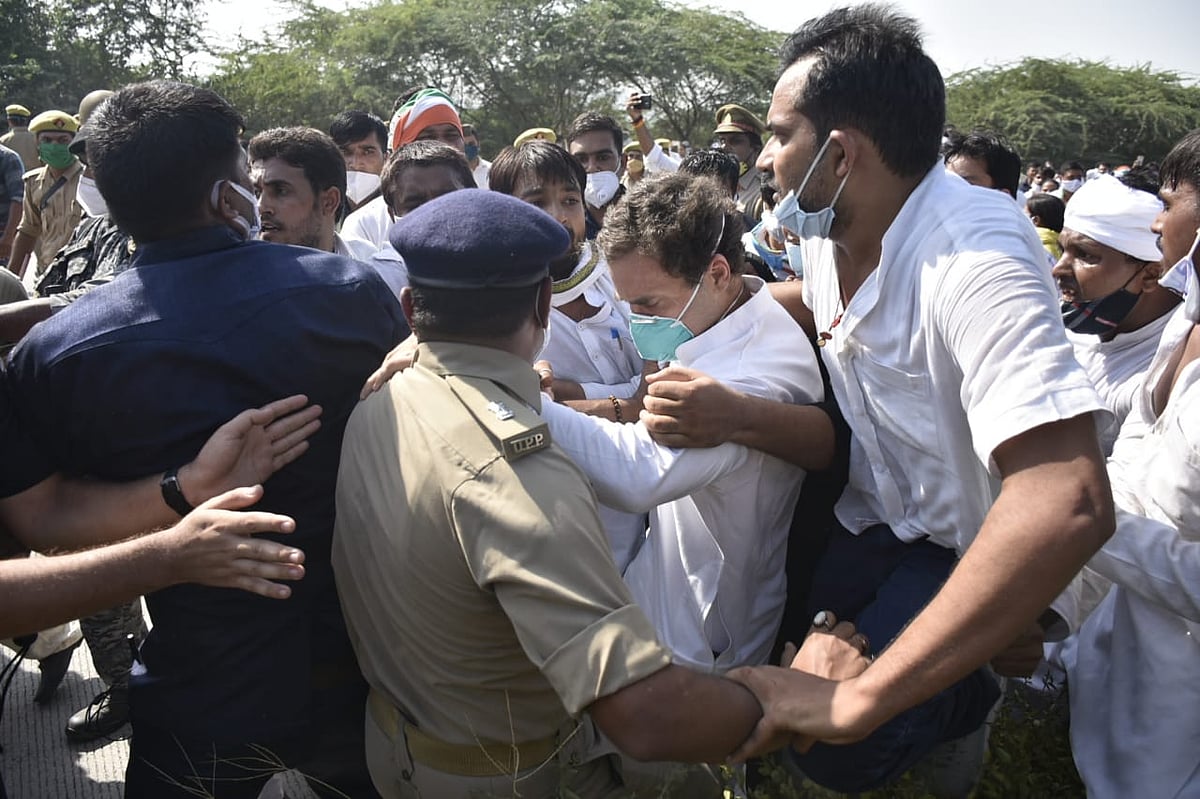 In Photos: How Rahul Gandhi was manhandled by UP Police