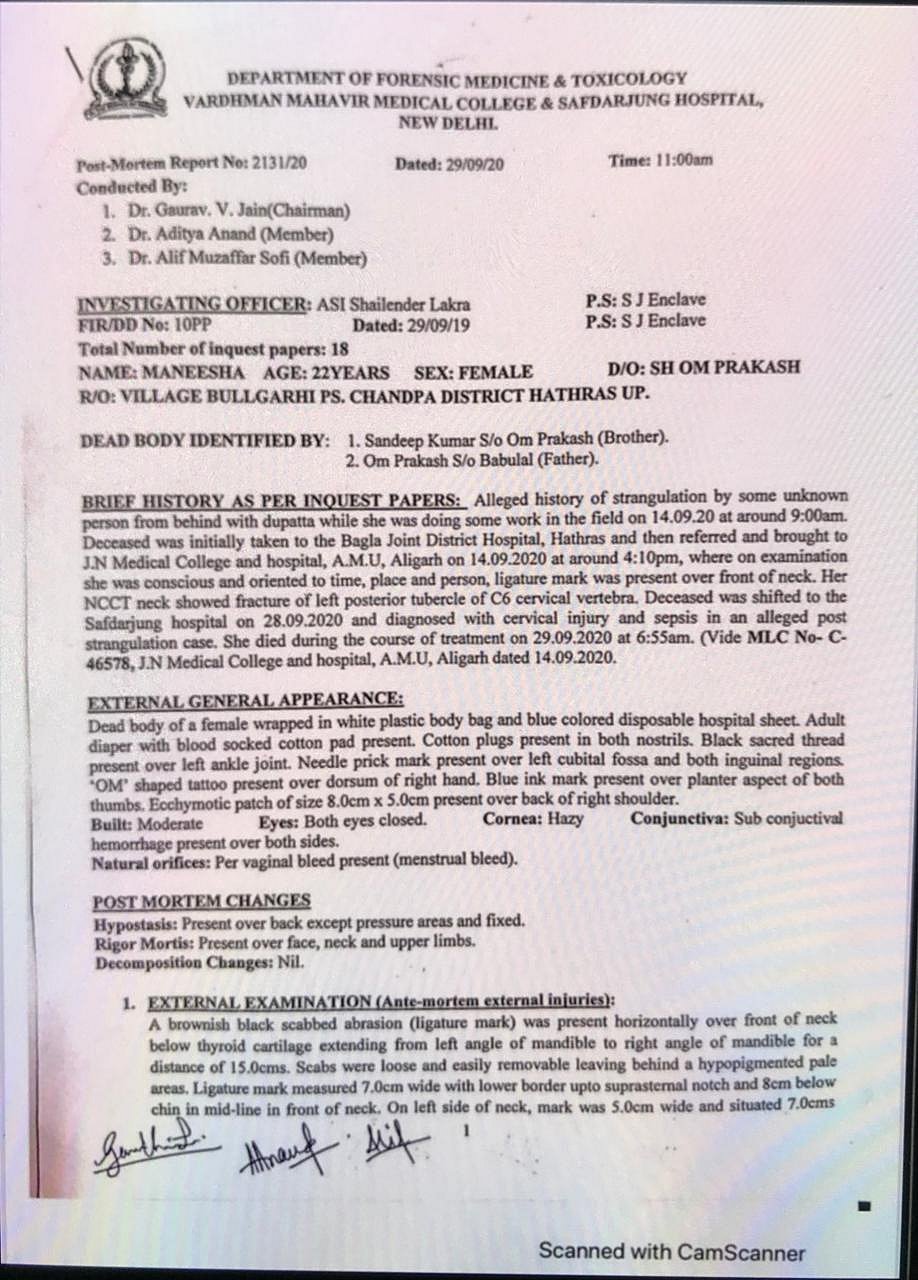 Hathras case: No meaning of FSL report after 11 days of rape, says CMO, Aligarh Hospital