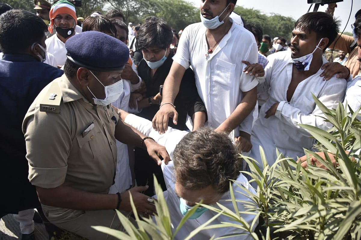 In Photos: How Rahul Gandhi was manhandled by UP Police