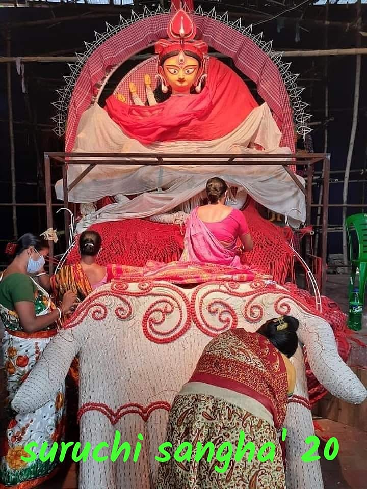 Crowds missing but Kolkata greets ‘Ma Durga’ as caregiver and migrant mother...