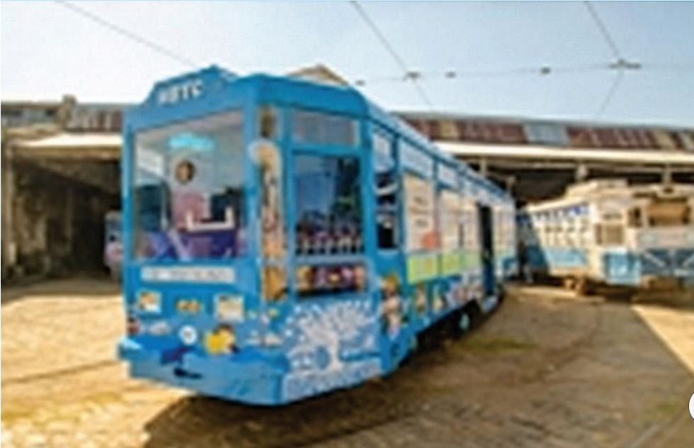 AC Tramcar for children in Kolkata: a library on wheels and free rides  