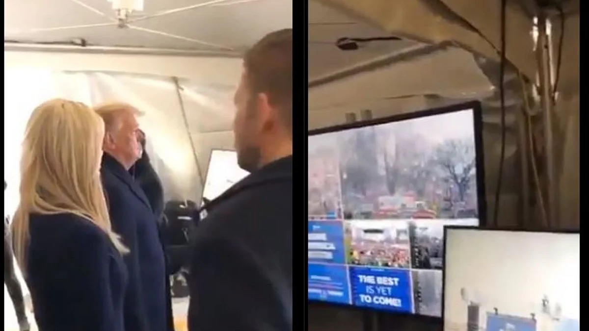 WATCH: Viral video shows Trump watching Capitol attack on monitors in makeshift ‘war room’, family celebrating